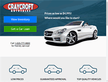 Tablet Screenshot of craycroftautosales.com